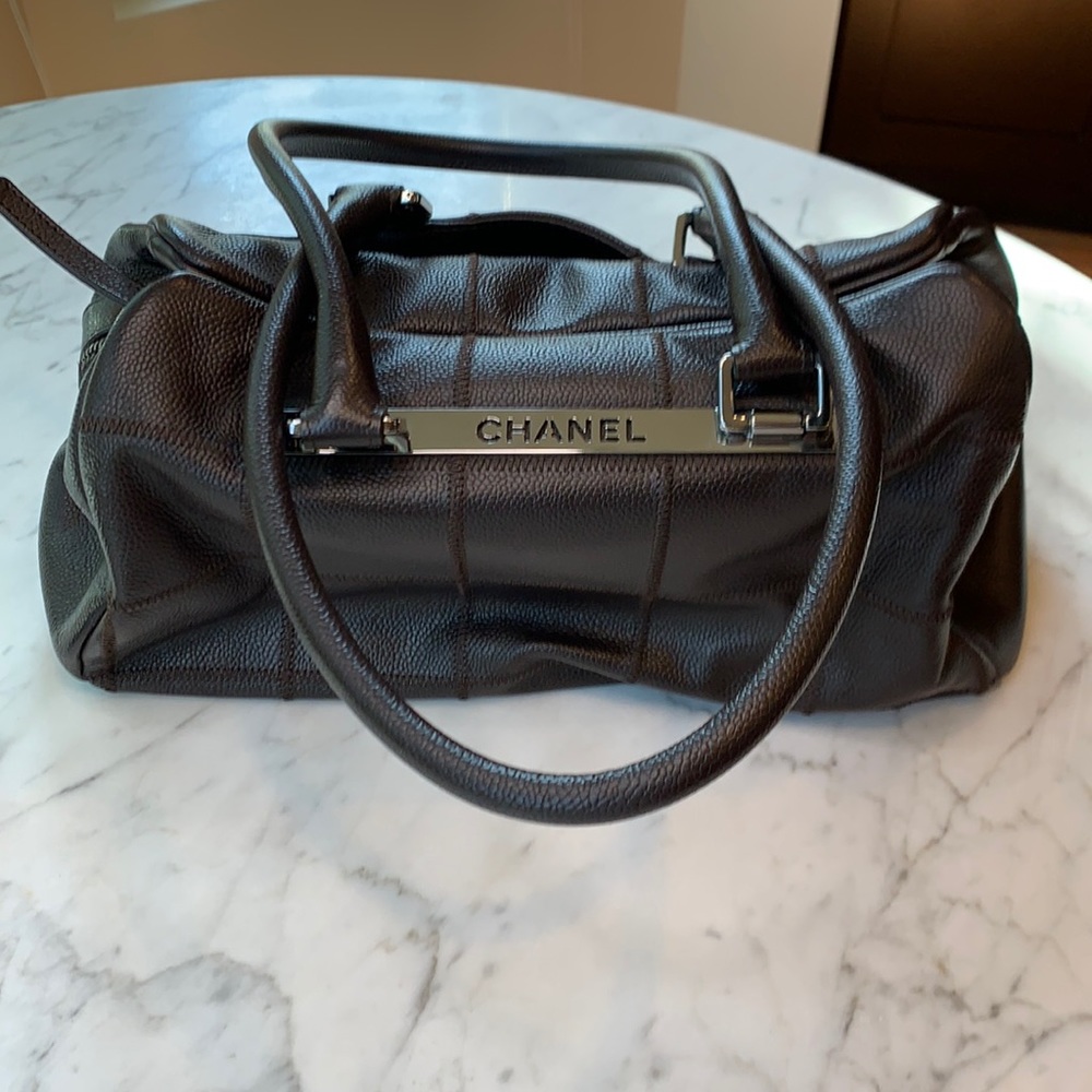Chanel Brown Quilt Caviar Lax Bowler
